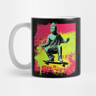 Buddha Skateboarding | Retro Skateboard | Funny Buddha #2 Mug